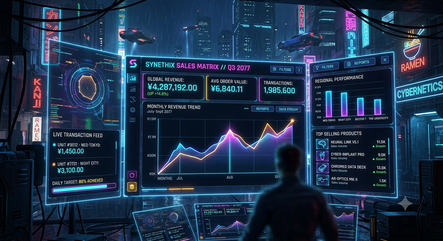 Dashboard moderno de indicadores de dados